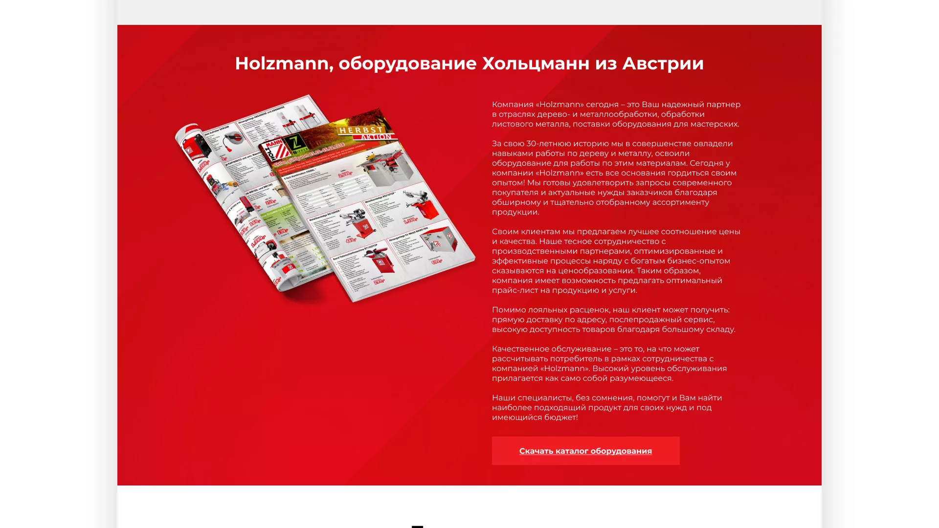 Создание сайта компании «HOLZMANN Maschinen GmbH» в Щербинке